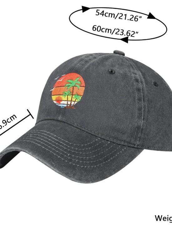 Women\'s Embroidery Adjustable Washed Distressed Trucker Hat Baseball Cap main image 4
